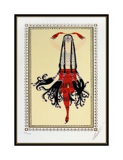 Erte Harem Original Color Serigraph Hand Signed Art Deco Costume Design Painting