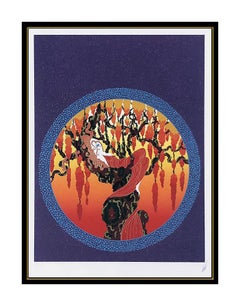 Erte Heat Color Serigraph Hand Signed Art Deco Costume Set Design Romain Tirtoff