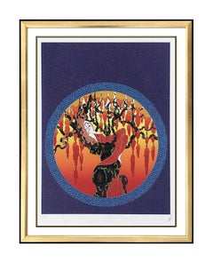 Erte Heat Color Serigraph Hand Signed Art Deco Costume Set Design Romain Tirtoff