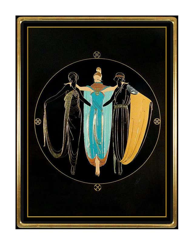 Erté "Reflections" by ErtéSigned, Limited Edition Serigraph For Sale