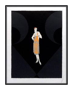 ERTE Manhattan Mary Color Serigraph Hand Signed Art Deco Costume Design Artwork