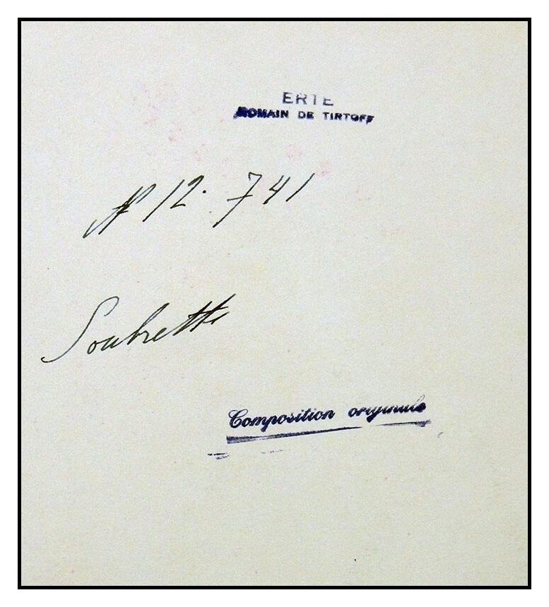 Erte Authentic and Original Gouache Painting, Professionally Custom Framed and listed with the Submit Best Offer Option 

Submit Best Offer: The item up for sale is a very rare Original Gouache PAINTING on paper by Erte of a stunning and elegant Art