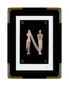 Erte Original Color Serigraph Alphabet Letter N Signed Deco Artwork Painting SBO