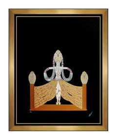ERTE Original Embossed Serigraph Hand Signed Art Deco Enchantress Costume Design