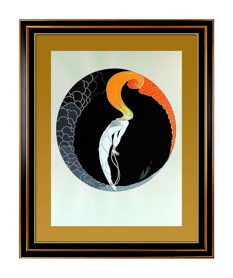 Erté Portrait Print - ERTE Original Embossed Serigraph Hand Signed Art Deco L
Amour Bronze Sculpture
