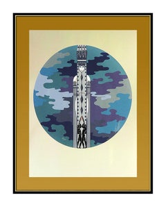 ERTE Original Gold Foil Serigraph Hand Signed Art Deco L'Indifference Bronze SBO