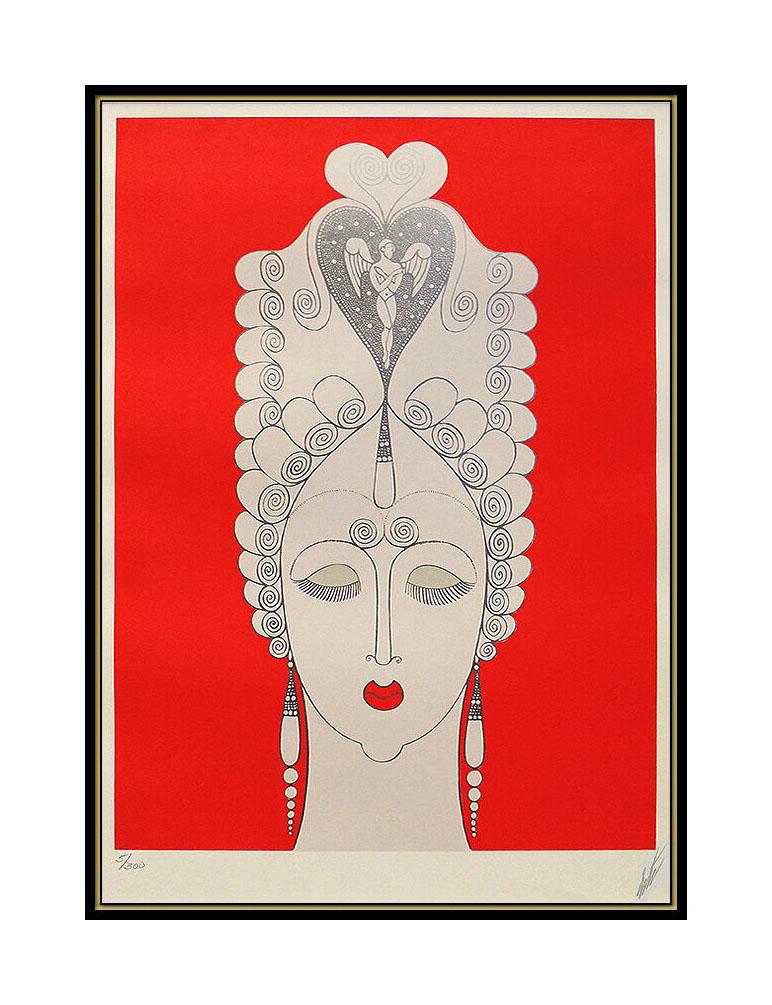 ERTE Rare Color Serigraph Amoureuse Costume Dress Design Art Deco Signed Artwork - Print by Erté