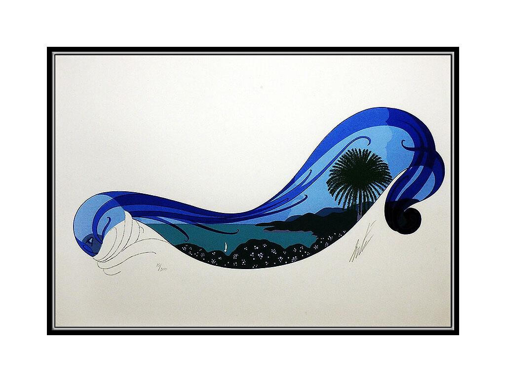 ERTE Rare Riviera Serigraph Original SIGNED Art Deco Set Designed Romain Tirtoff - Print by Erté