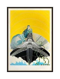 ERTE Surprises of Sea Color Serigraph Set Design Art Deco Signed Romain Tirtoff