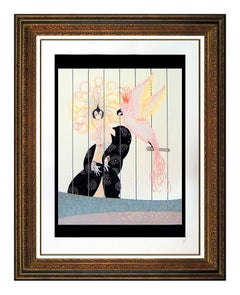 ERTE The Bird Cage Color Serigraph Set Design Art Deco Signed Romain Tirtoff SBO