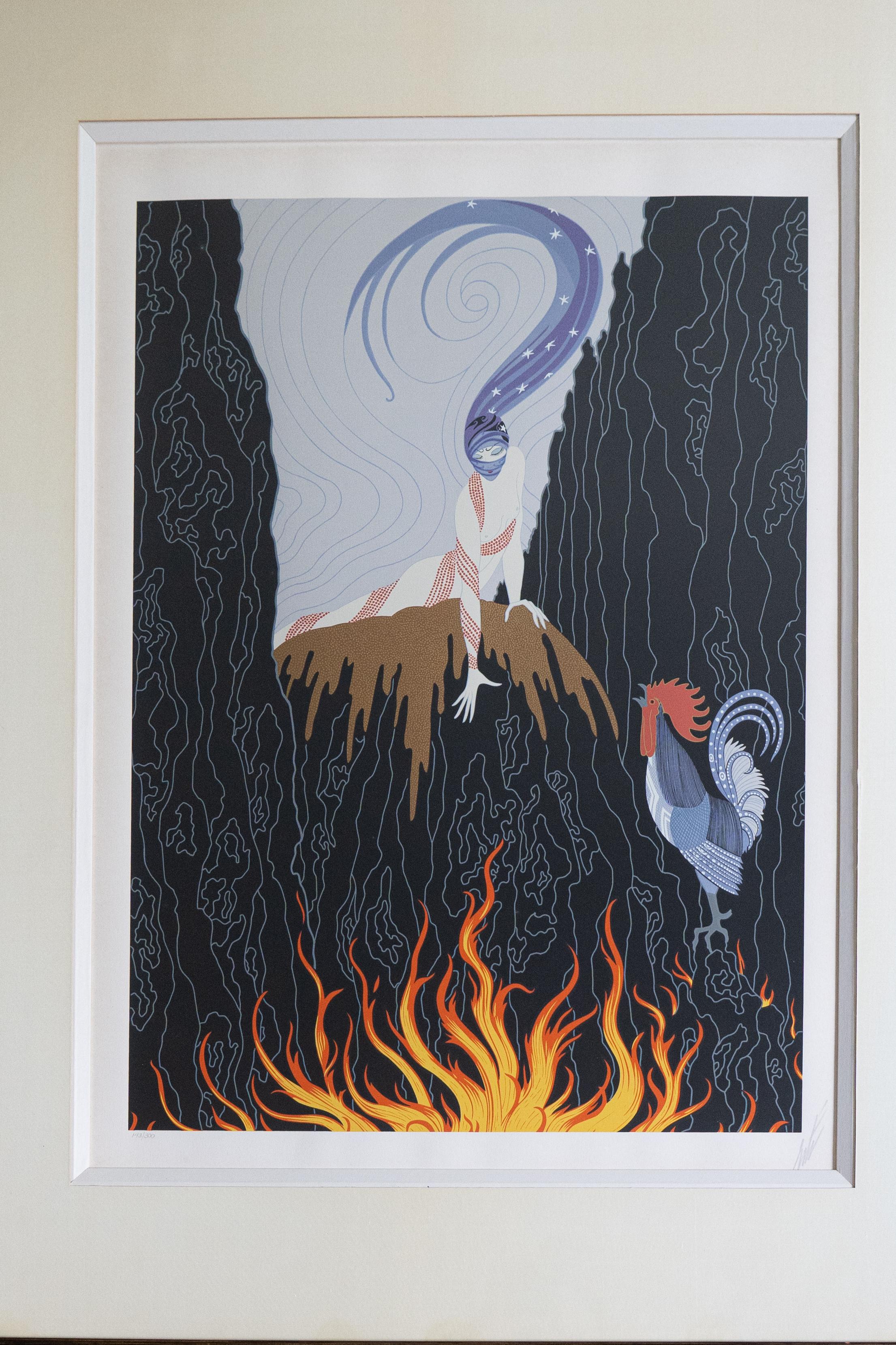 Coq français, Erté, lithographie originale (signée)