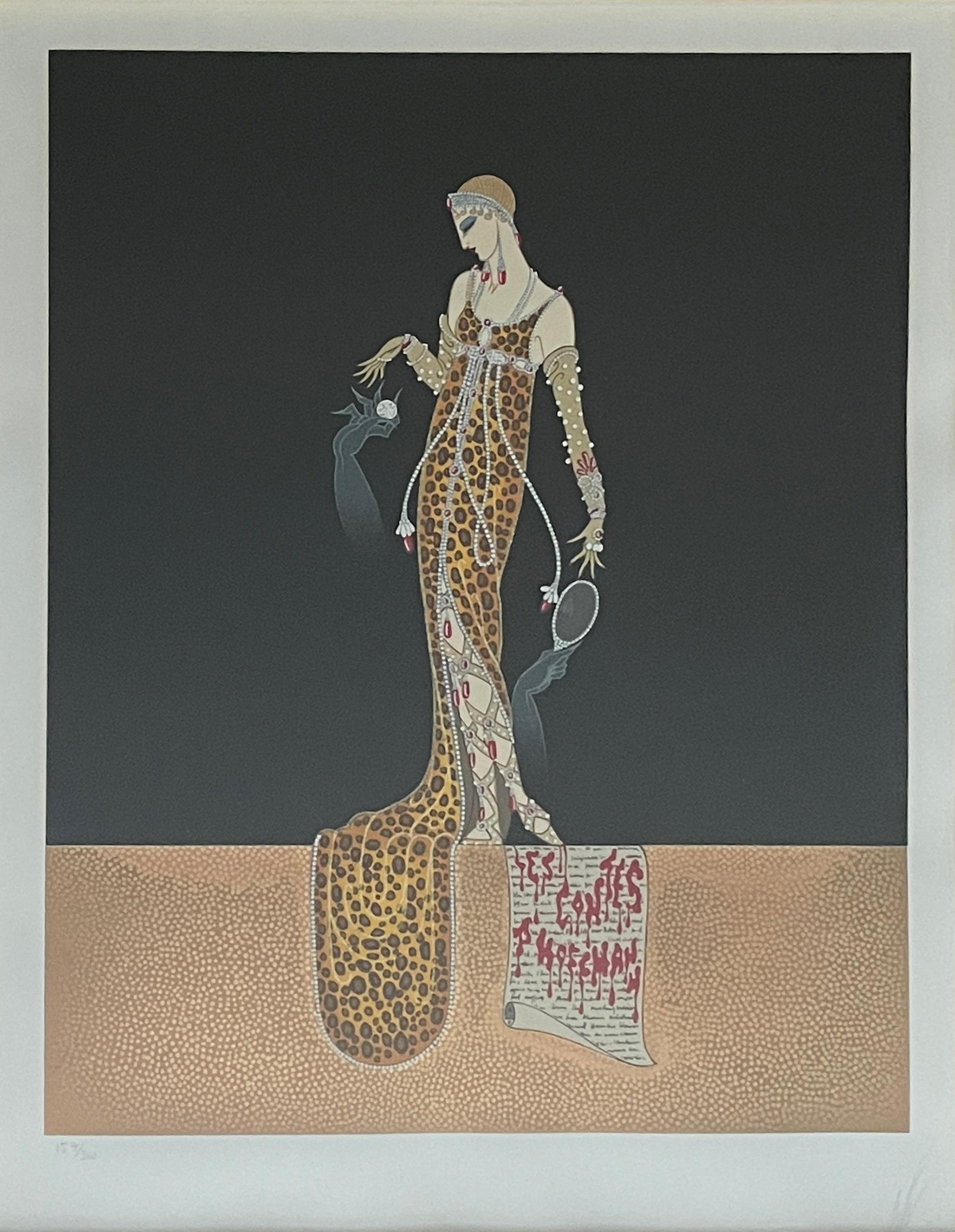 Giulietta, Art Deco Screenprint with Foil by Erte - Print by Erté
