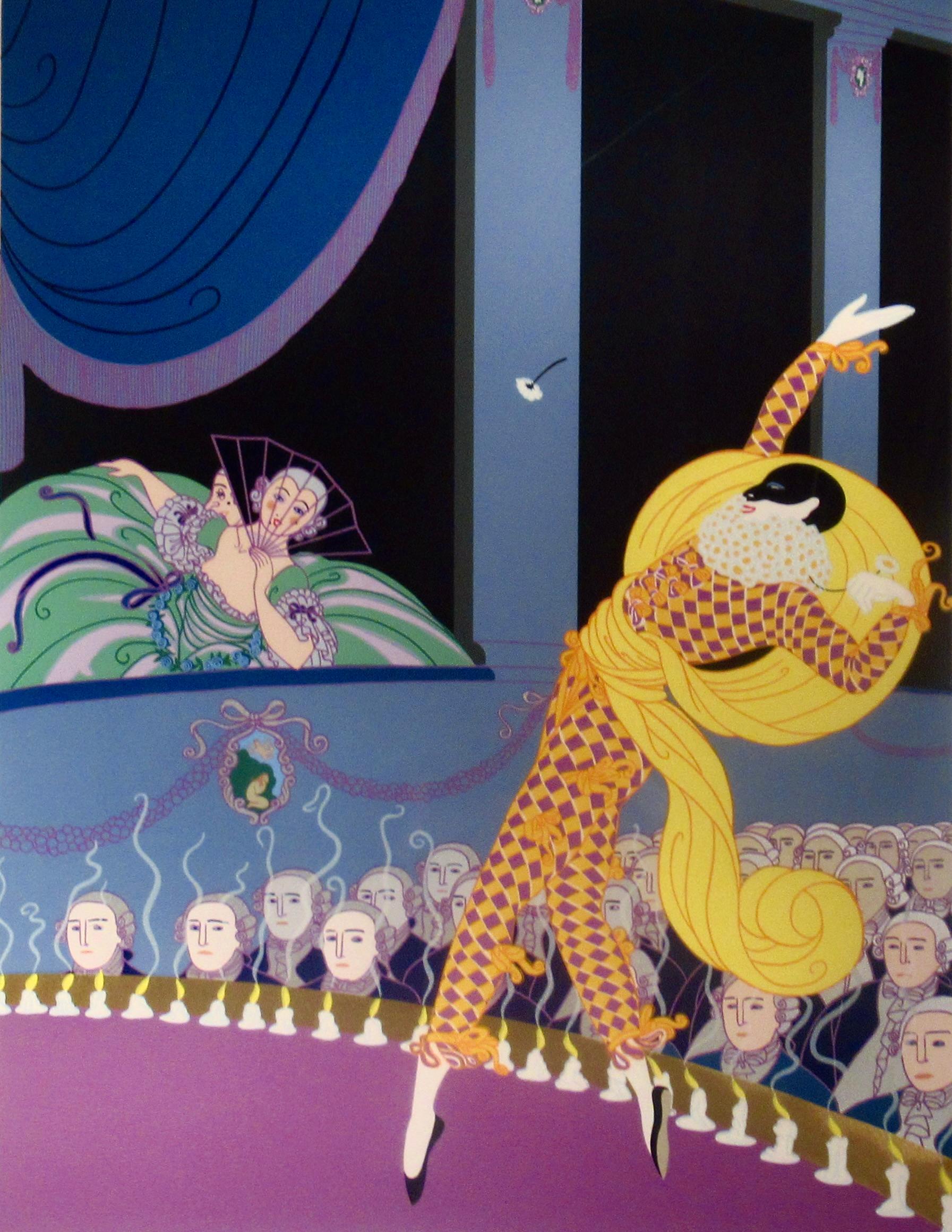 Harlequin - Art nouveau Print par Erté