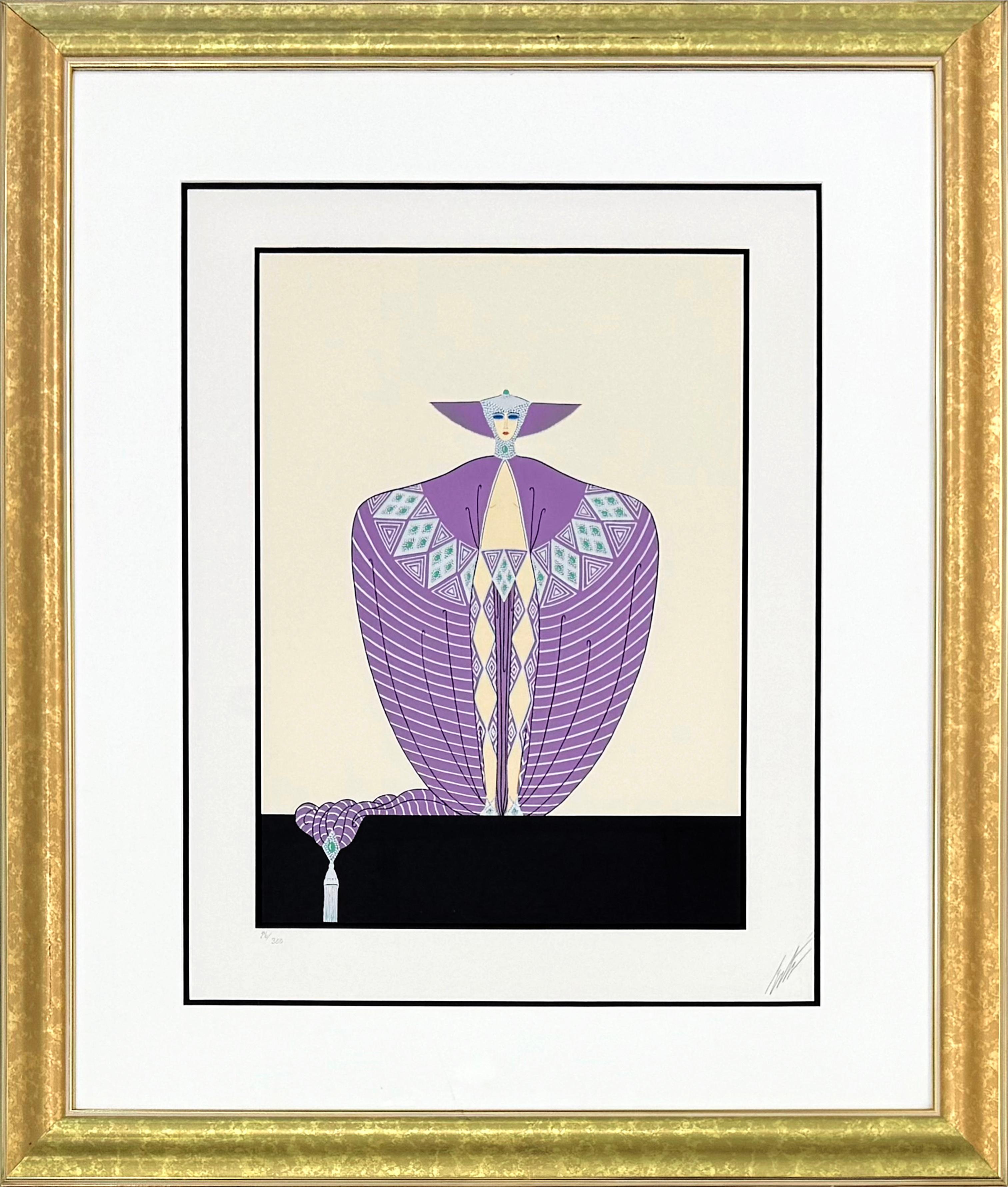 Erté Figurative Print - La Somptueuse (framed hand signed embossed serigraph)