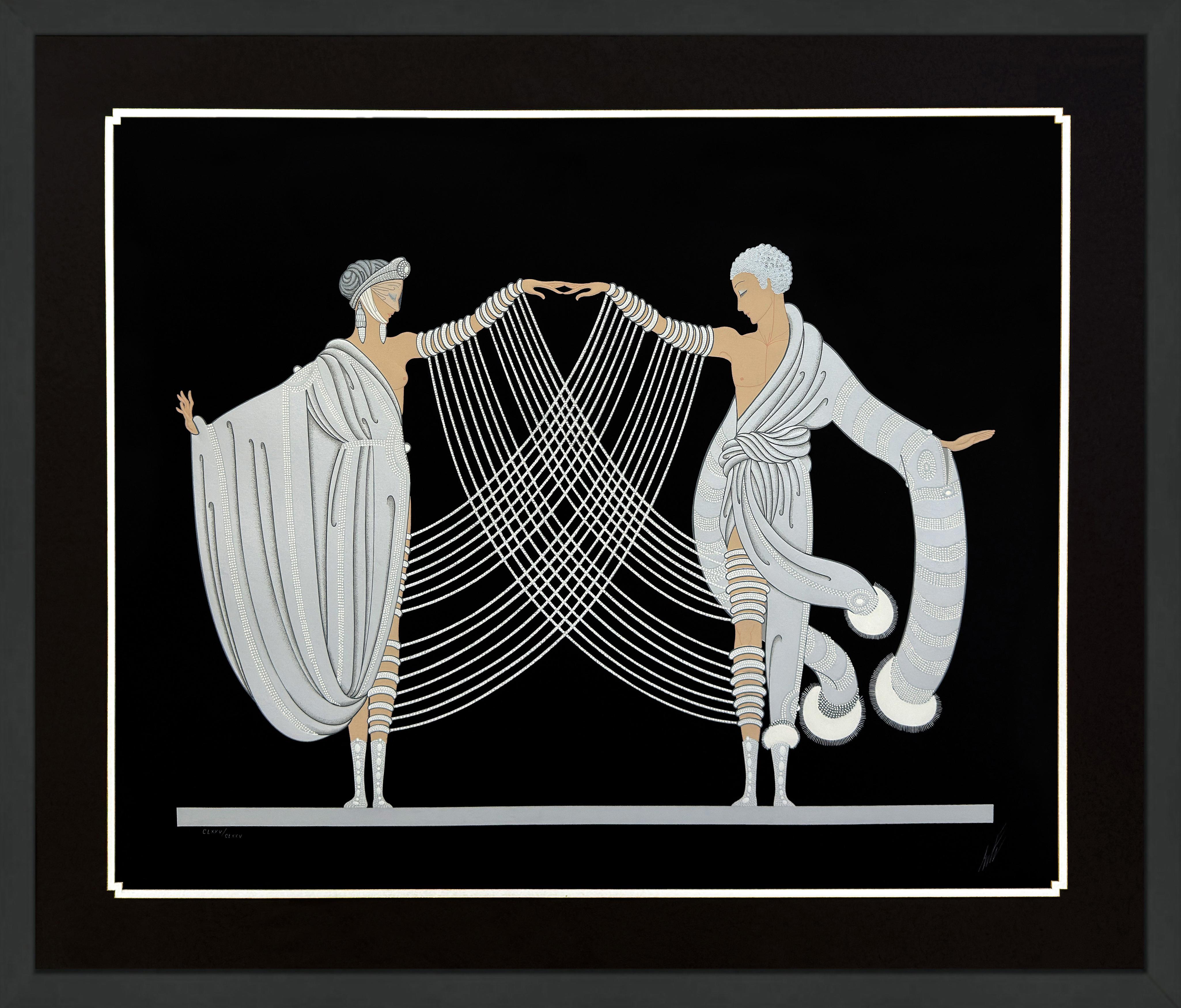 Erté Portrait Print - Marriage Dance (large hand signed foil stamped embossed serigraph)