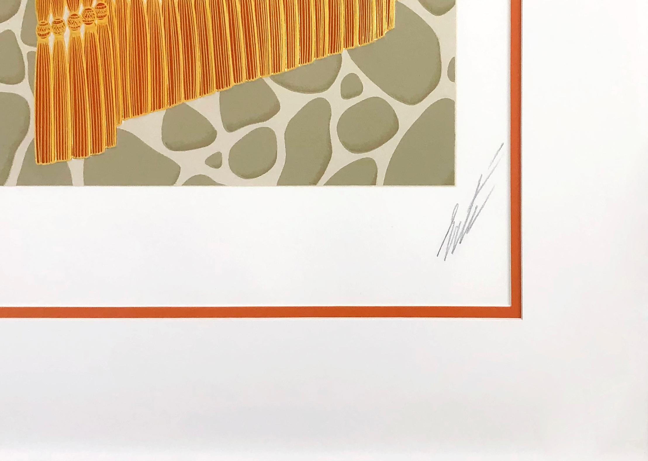 Mary Garden (serigrafia in rilievo firmata e incorniciata con stampa su lamina) - Print di Erté