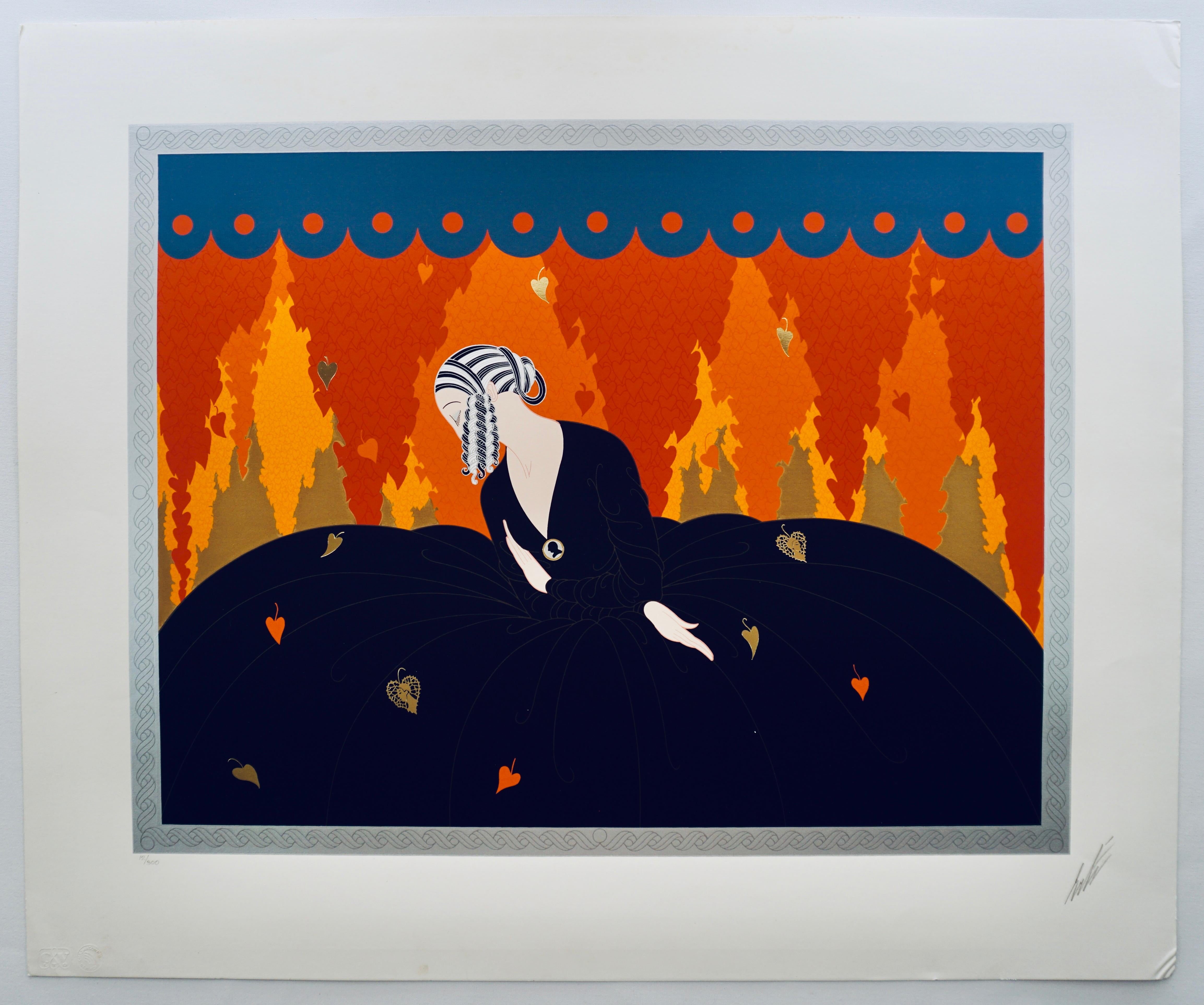 „Memories““  1984, signierte Lithografie im Art déco-Stil von Erte im Angebot 8