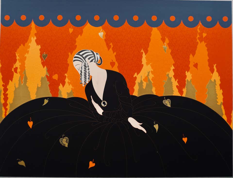 Erte Graphics Erté - The Blue Dress, Art Deco signed lithography by Erte For Sale at ...