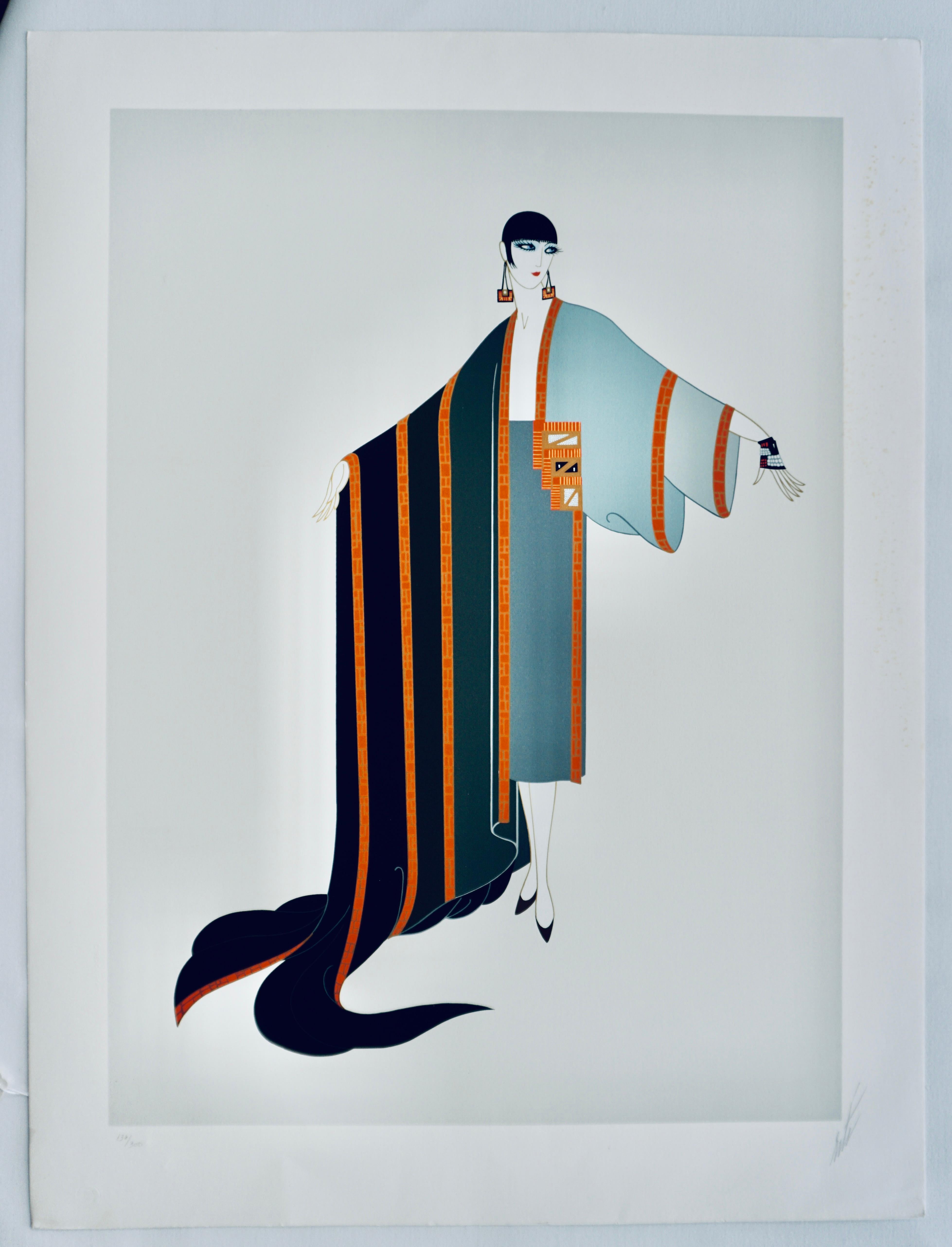 Michelle, 1980, Art Deco signed lithography by Erte - Print by Erté