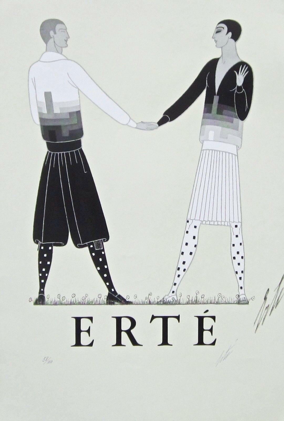 Artist: Erte, Romain de Tirtoff (1892-1990)
Title: Modern Sports Dress for Men
Year: 1968
Medium: Lithograph on archival paper
Edition: 58/100
Size: 30 x 20 inches
Condition: Excellent
Inscription: Signed & numbered by the artist
Notes: Published by