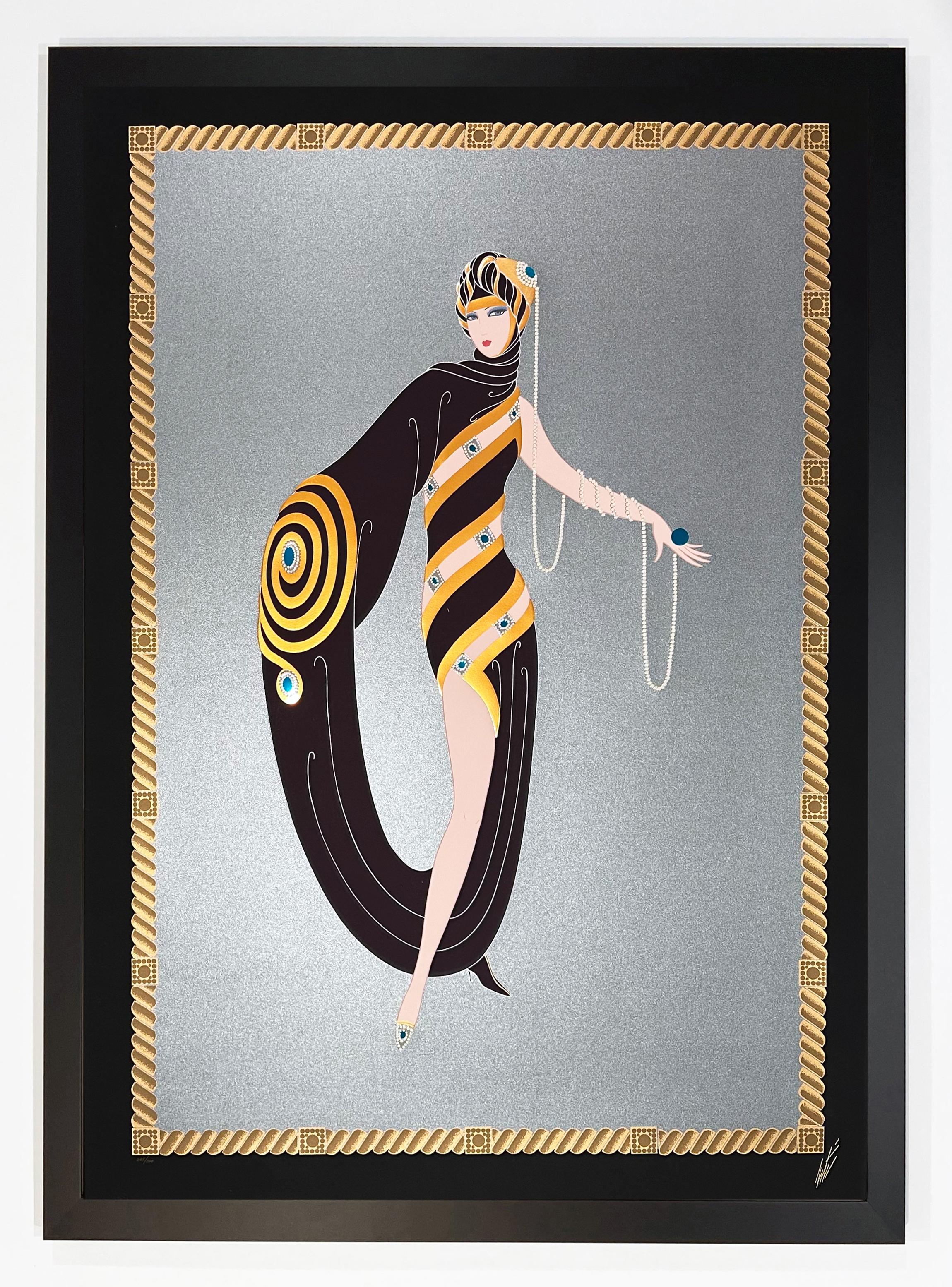 Perlen und Smaragde – Print von Erté