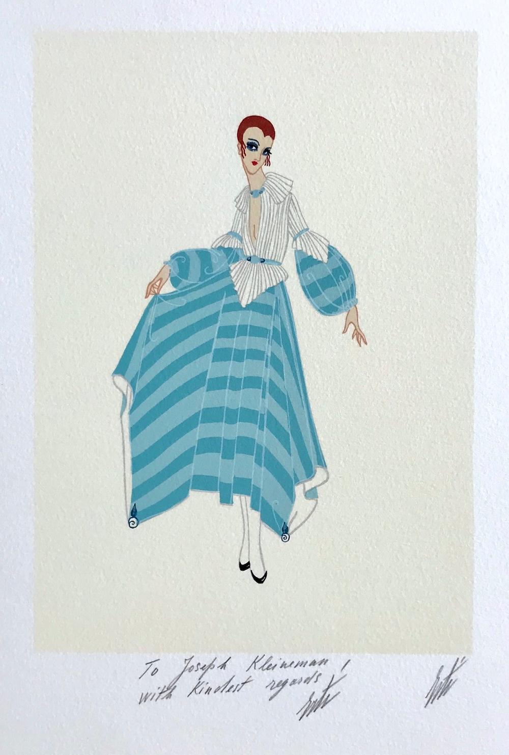 PREMIER Litografía firmada, Ilustración de moda de los años 20, Retrato Art Decó - Print de Erté