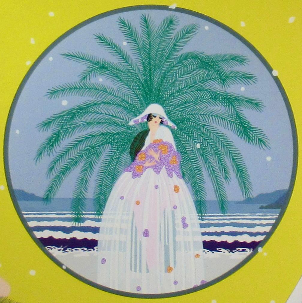 Riviera - Brown Figurative Print by Erté