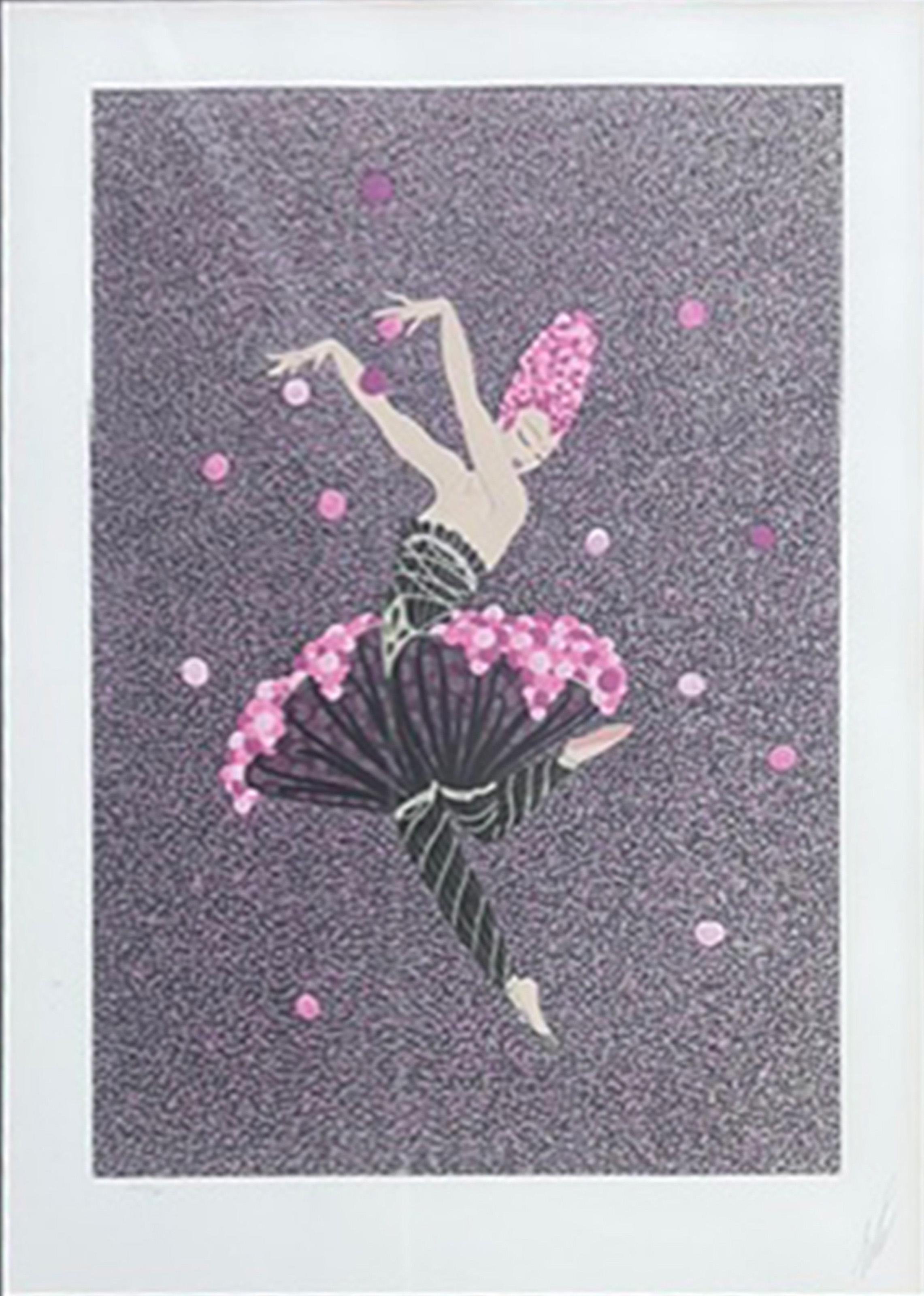 Rose Dancer, Art Deco Screenprint by Erté For Sale 1