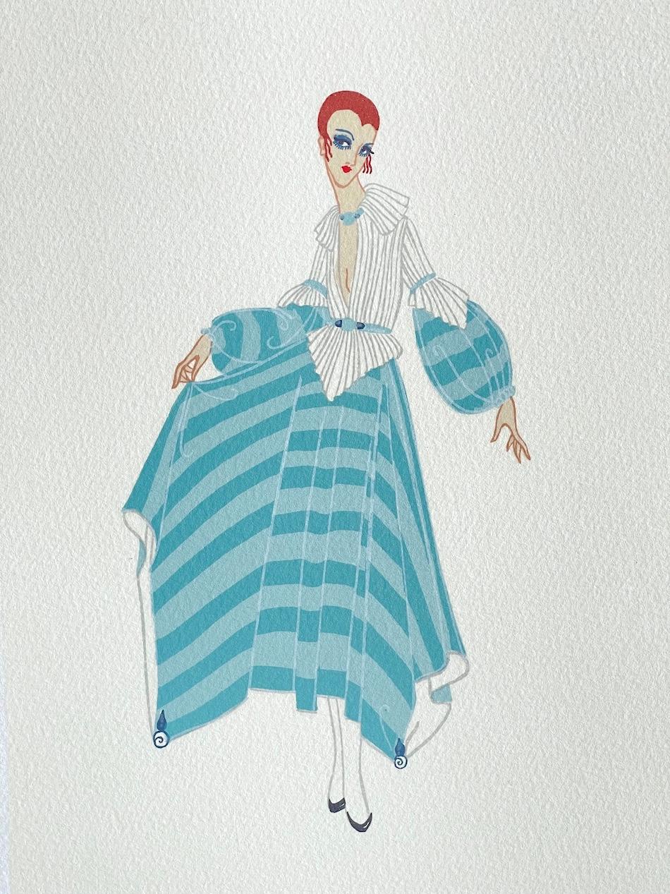 Set di quattro litografie di moda Art Deco: BON SOIR, PREMIER, TRES CHIC, ELEGANCE - Print Art Déco di Erté
