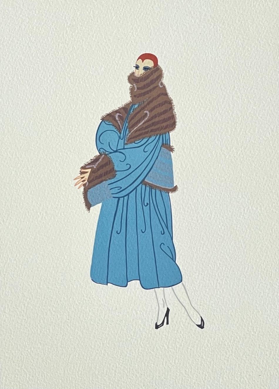 Set di quattro litografie di moda Art Deco: BON SOIR, PREMIER, TRES CHIC, ELEGANCE - Figurative Print Grigio di Erté