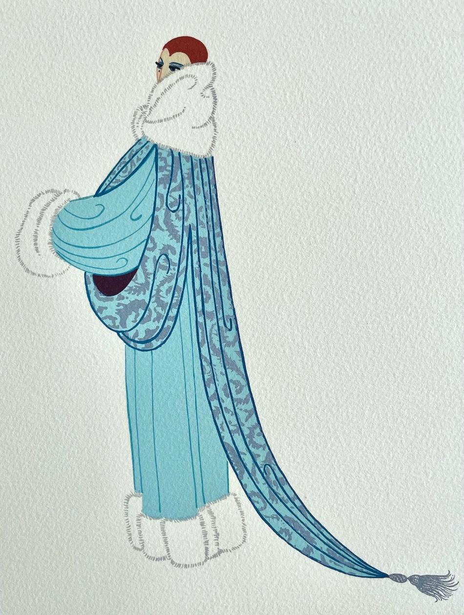Set di quattro litografie di moda Art Deco di Erté: BON SOIR, PREMIER, TRES CHIC, ELEGANCE
Illustrazioni di moda vintage da collezione in stile anni '20, tutte litografie originali a colori tirate a mano dell'artista francese di origine russa Romain