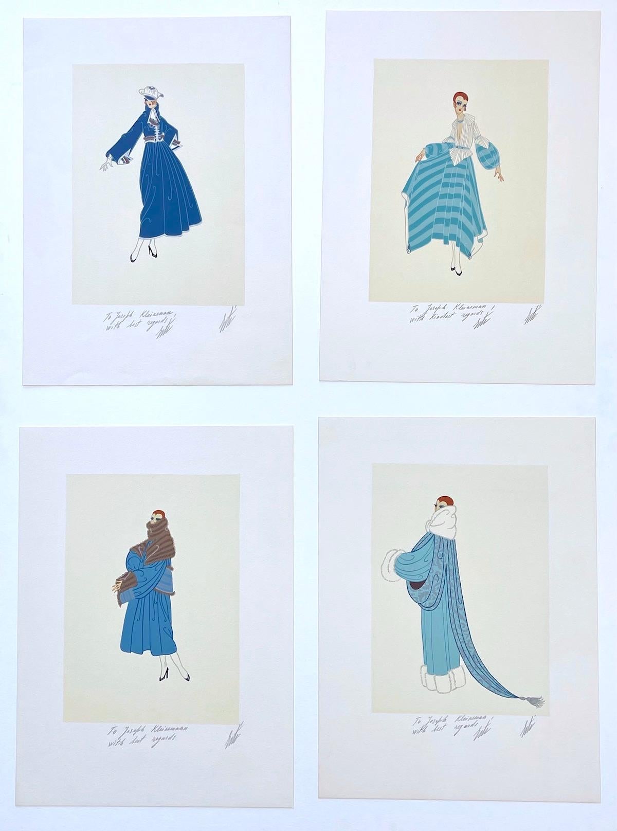 Set di quattro litografie di moda Art Deco: BON SOIR, PREMIER, TRES CHIC, ELEGANCE in vendita 2
