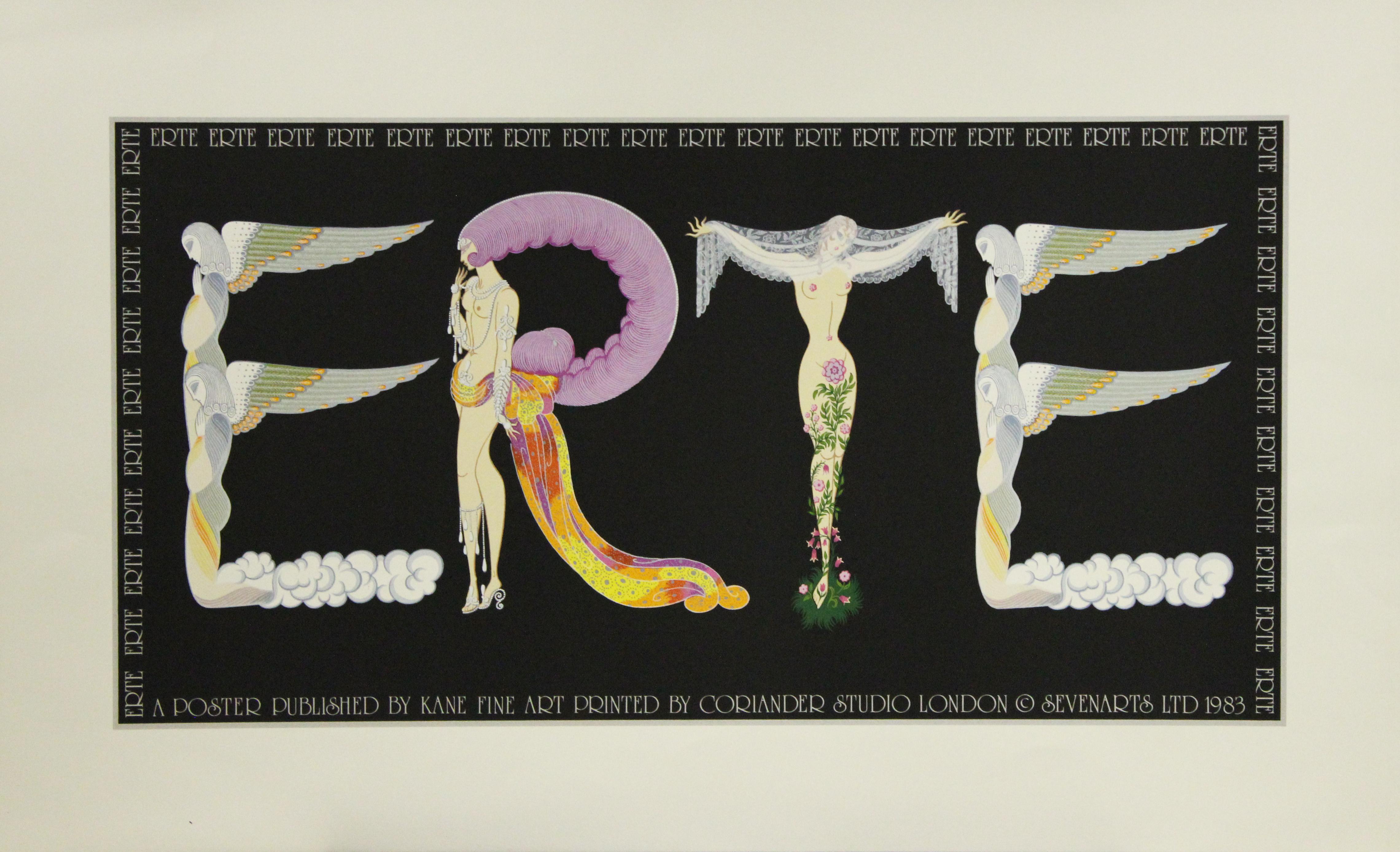 Erté Nude Print - Sevenarts 1983-Published by Kane Fine Art. Printed by Coriander Studio London. 