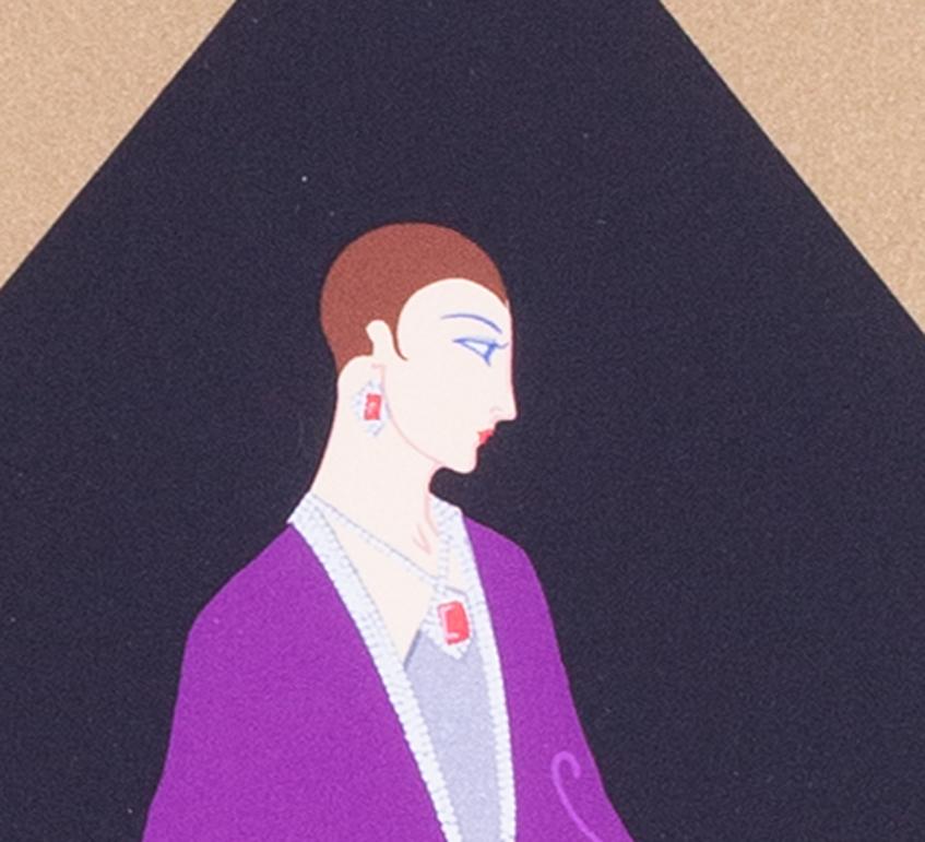 Litografia Art Deco firmata da Erte, Manhattan Mary III, 1979 - Print Art Déco di Erté