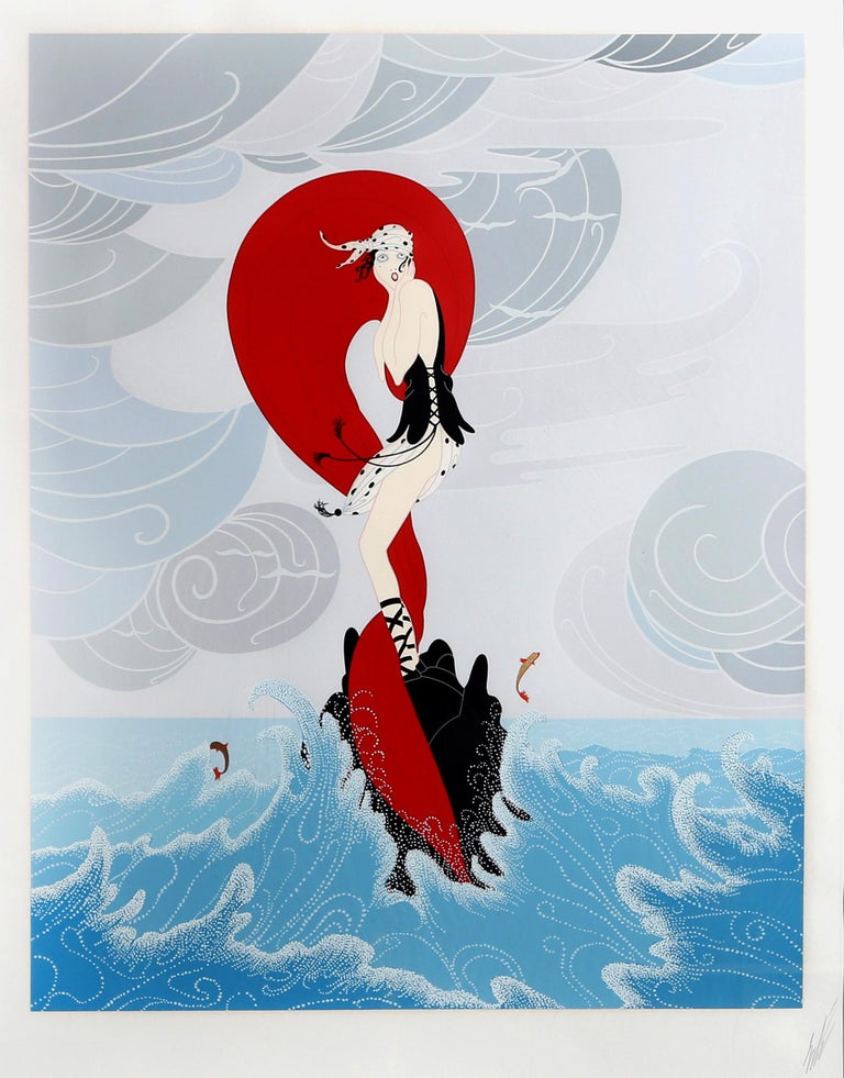 Artist: Erte, Russian (1892 - 1989)
Title: Stranded
Year: 1983
Medium: Serigraph, Signed and Numbered in Pencil
Edition: 300
Image Size: 26 x 20 inches
Size: 33 x 26 in. (83.82 x 66.04 cm)