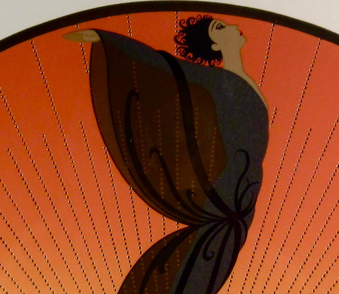 Artist:  (Romain De Tirtoff) Erte (Russian, 1892-1990)
Title: Sunrise
Year:  1984
Medium:  Color serigraph, with stamped gold foil
Paper:  Wove
Edition:  Numbered  285/300 in pencil
Artwork (mage) size: 10 x 15.35 inches
Framed size:  19.65 x 26.75