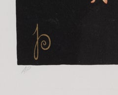 The Letter P from the Alphabet Suite, Nude Screenprint by Erte