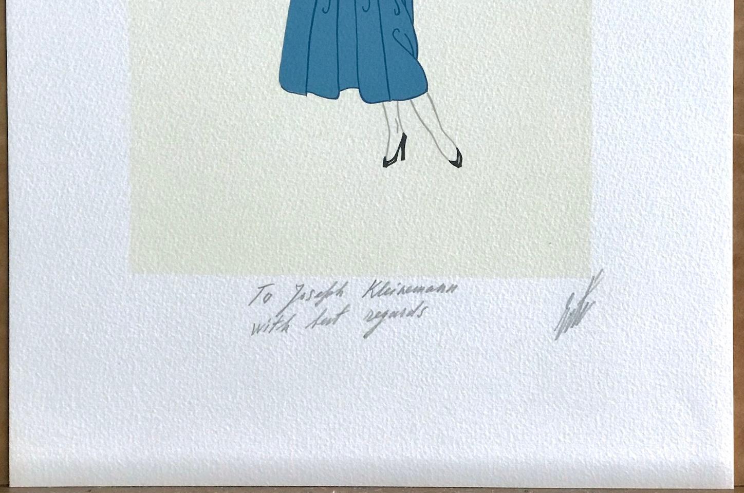 TRES CHIC Litografía firmada, Ilustración de moda de los años 20 Retrato de dama Art Decó en venta 3