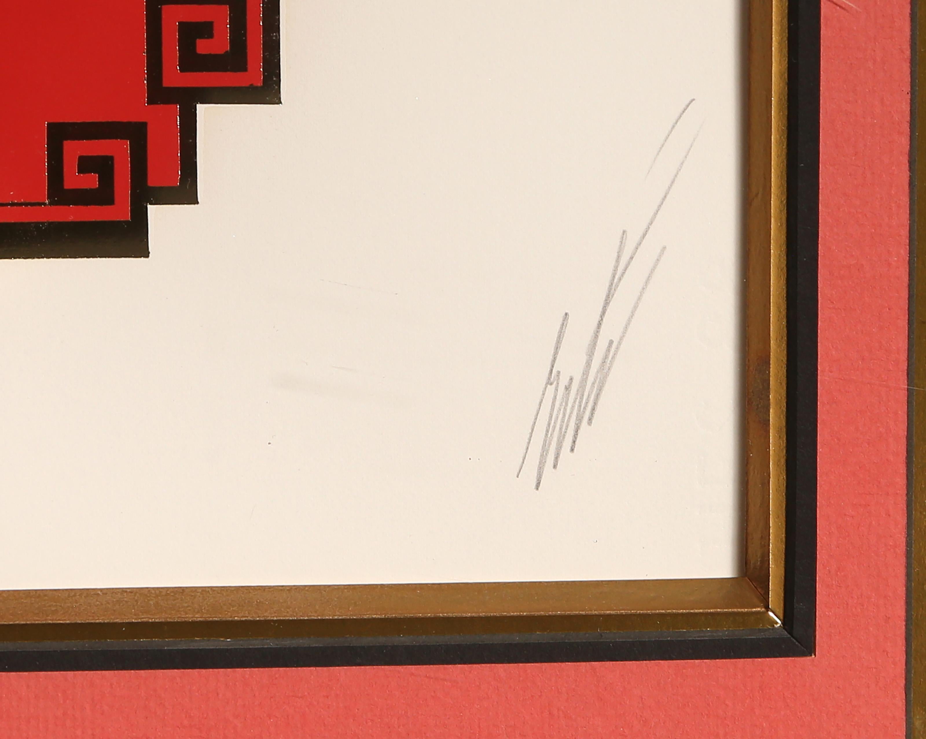 Weidenbaum, Art Deco Prägesiebdruck von Erté im Angebot 3