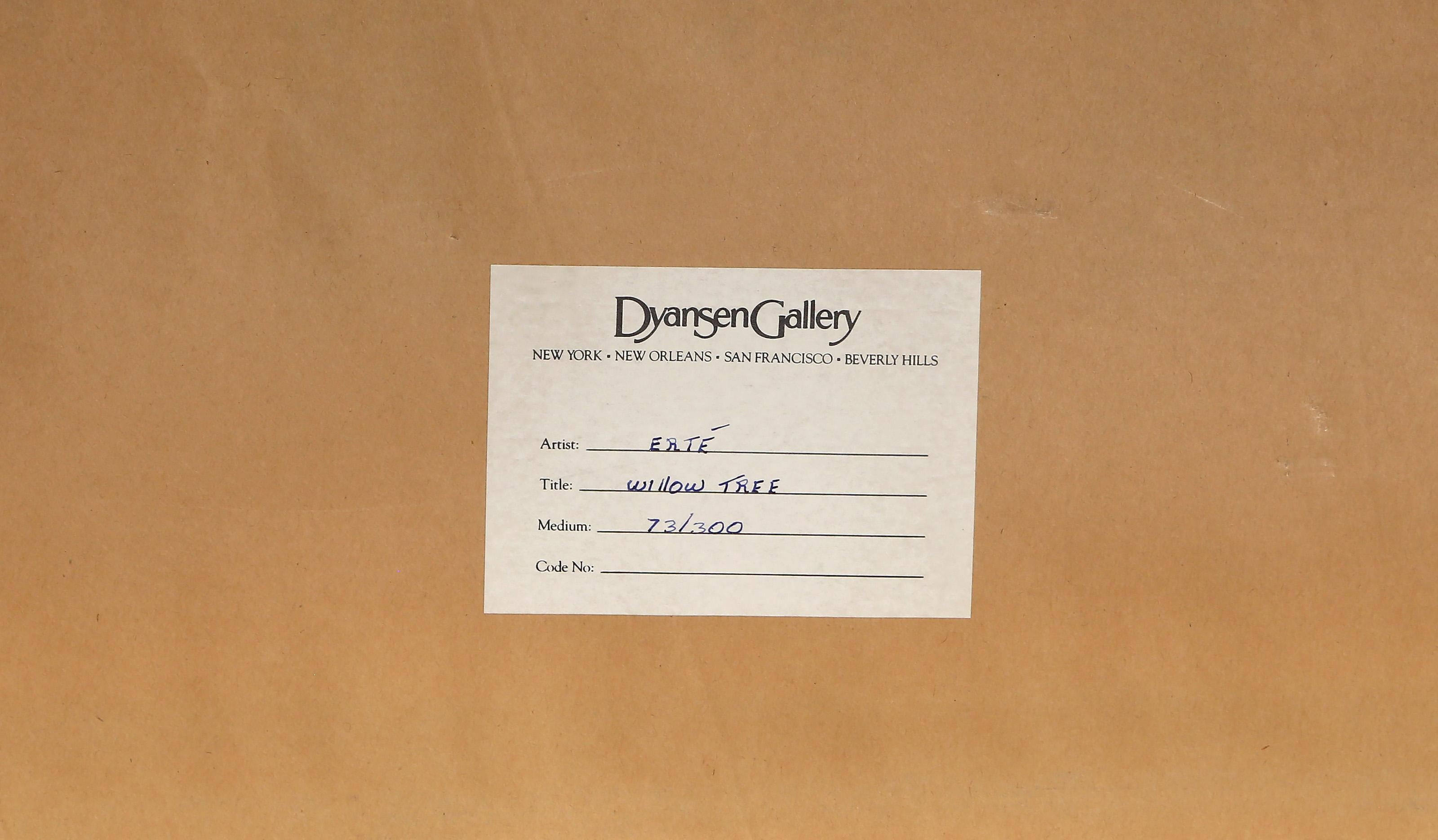 Weidenbaum, Art Deco Prägesiebdruck von Erté im Angebot 4