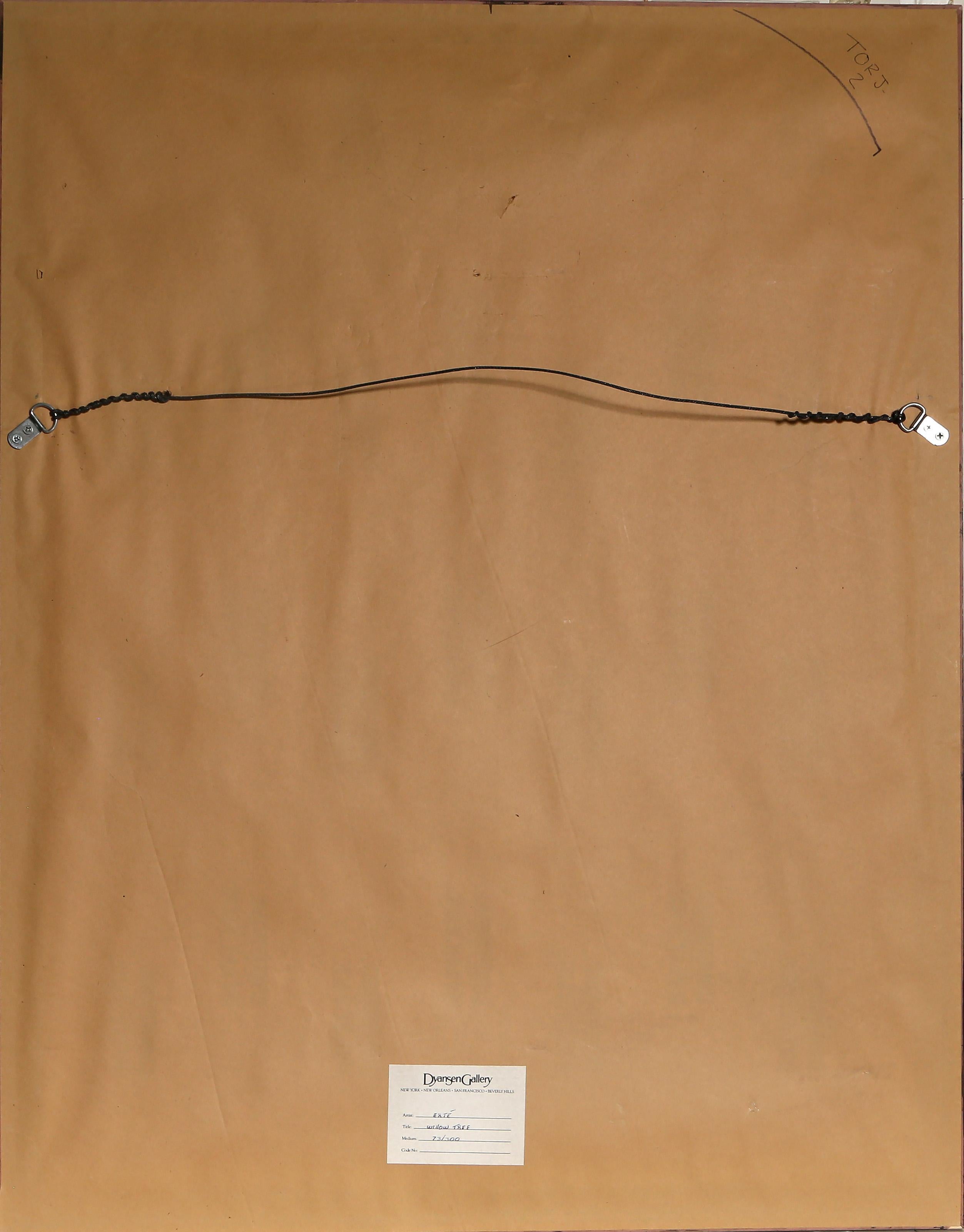 Weidenbaum, Art Deco Prägesiebdruck von Erté im Angebot 5