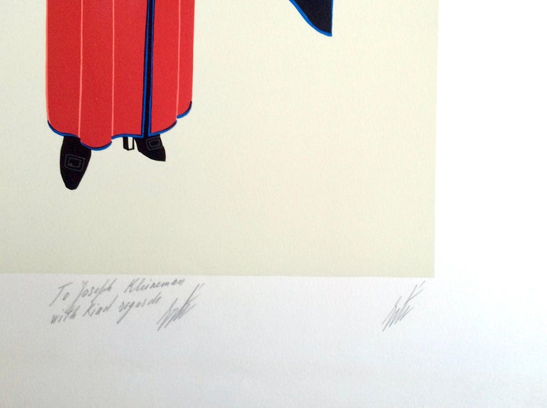 Erté - ZSA ZSA Signed Lithograph, 1920's Fashion Illustration, Art