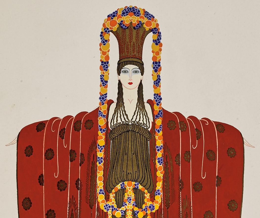 Demeter (Les Idoles, Folies Bergère), 1924 (Beige), Figurative Painting, von Erté