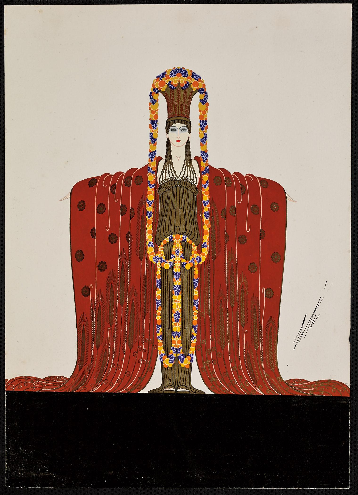 Erté Figurative Painting - Demeter (Les Idoles, Folies Bergère), 1924