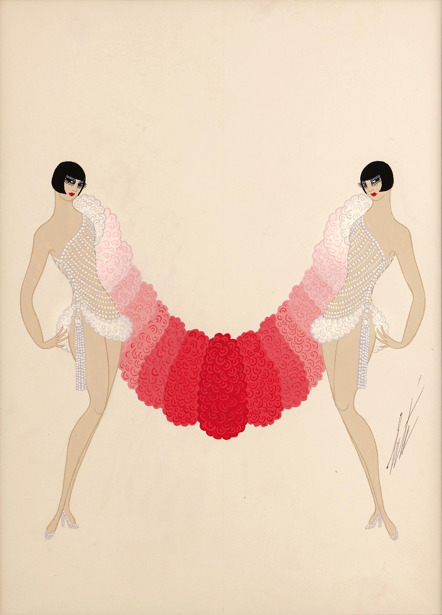 Figurative Painting de Erte - Romain de Tirtoff - Las hermanas de Erté