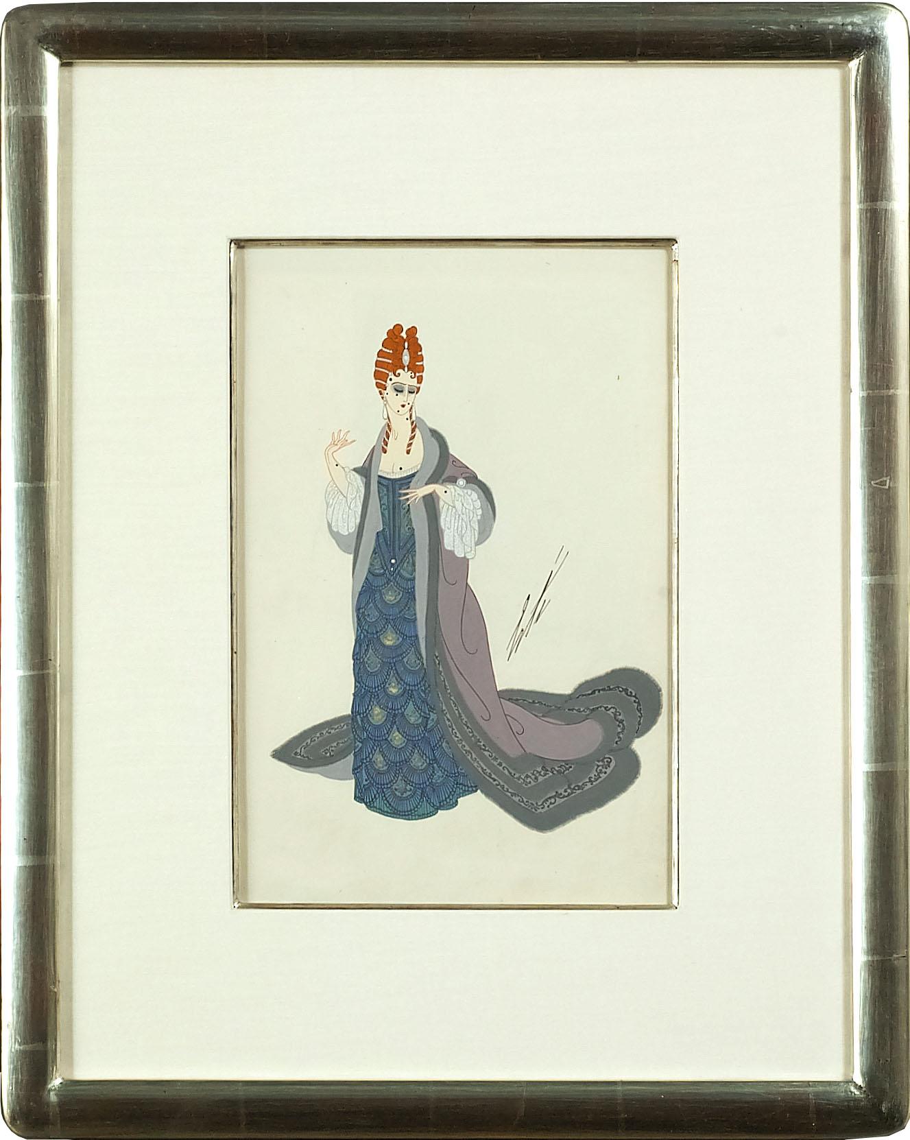 Martha, Act I (Opéra de Chicago), 1925 - Painting de Erté
