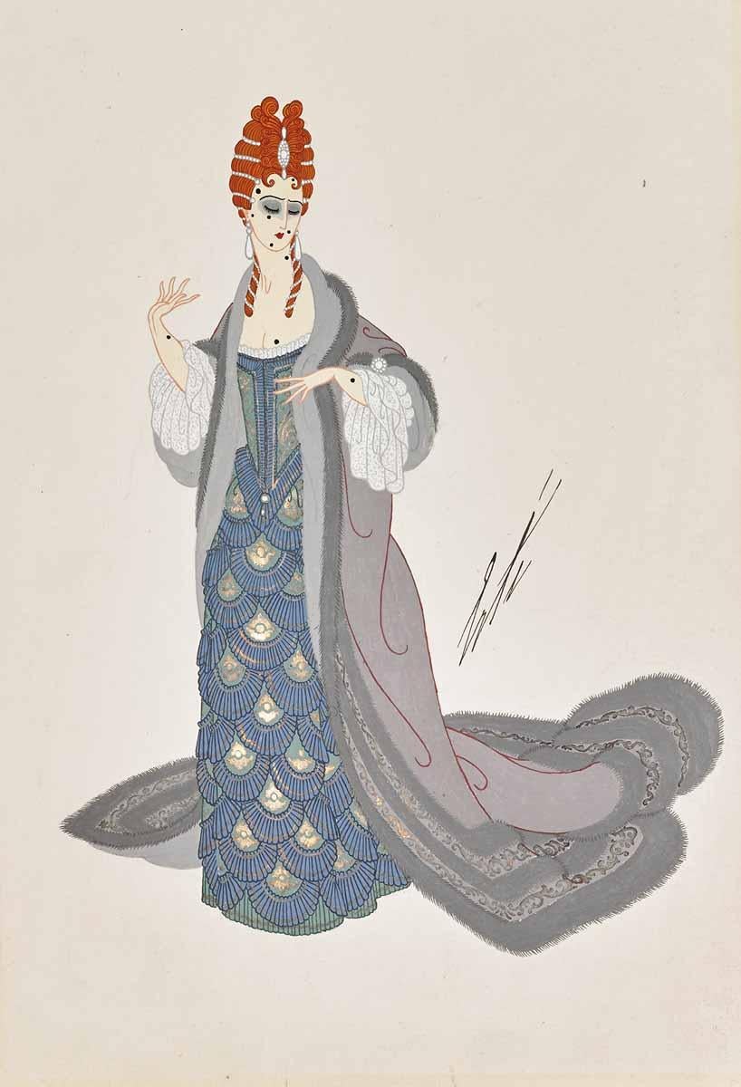 Figurative Painting Erté - Martha, Act I (Opéra de Chicago), 1925