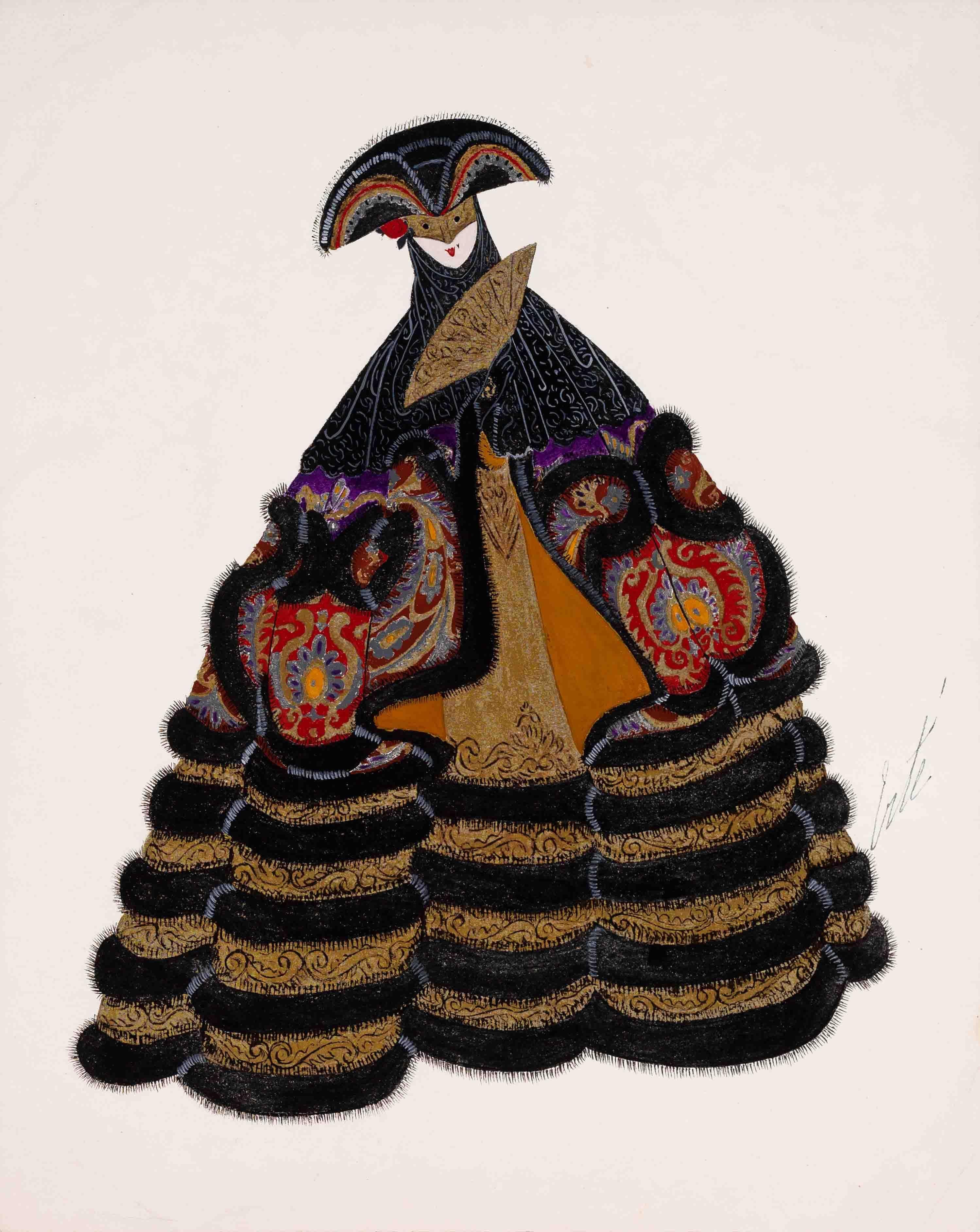 Troisemmè Dame, 1919 - Painting by Erté