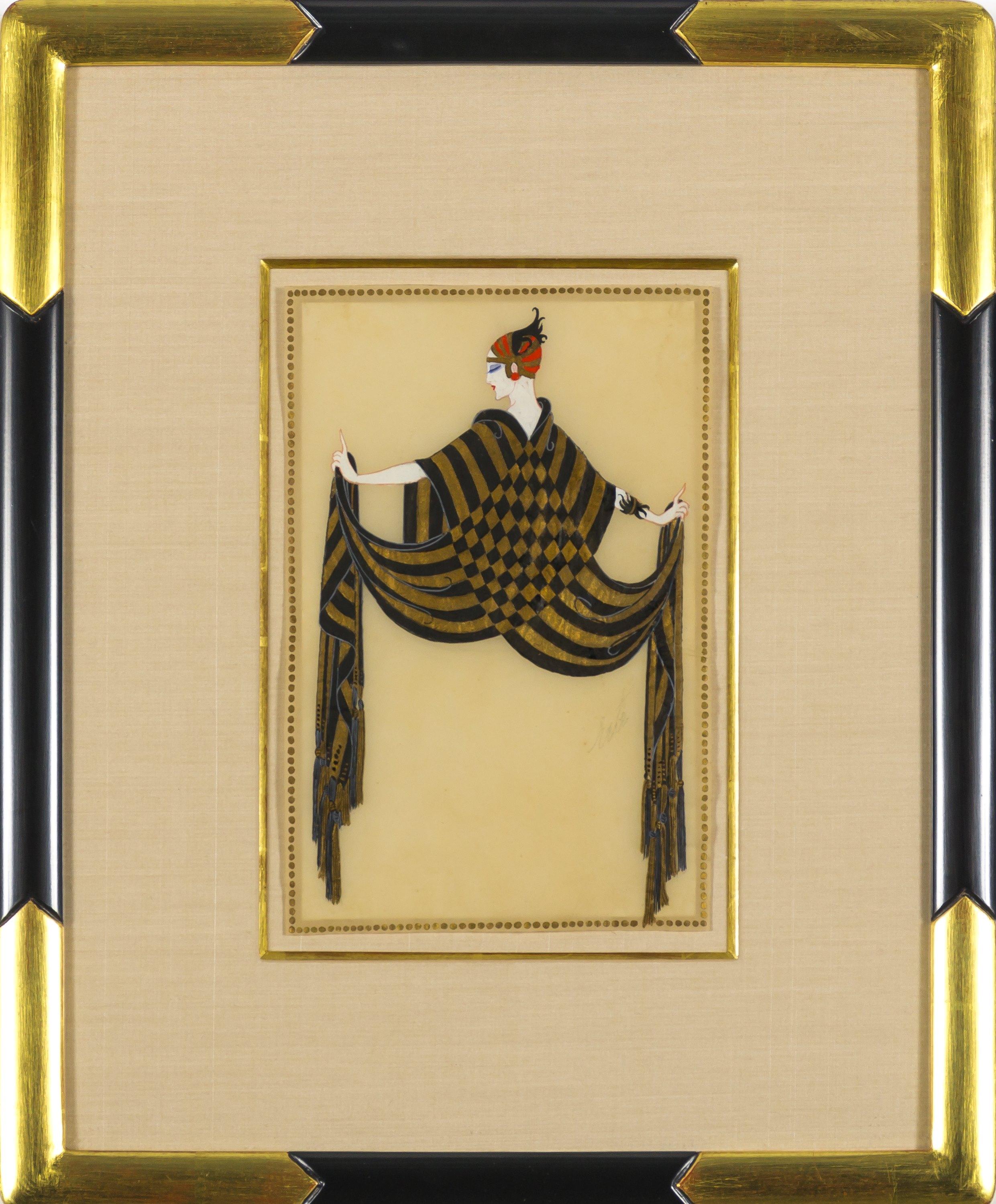 Design de mode sans titre, 1920 - Art déco Painting par Erté