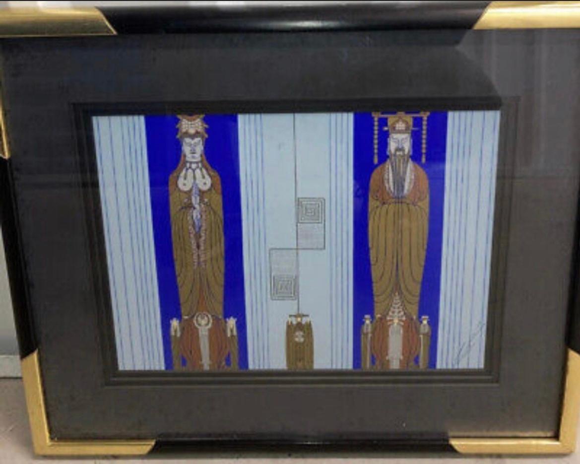 Erte Original Gouache-Gemälde Selten und absolut atemberaubend. Hergestellt im Jahr 1928. Condit ist gut dies ist ertes besseres Gouachen. Ein Muss für jeden ernsthaften Sammler. Maße 21x18
